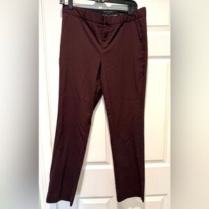 Banana Republic Ryan Trousers Size 6 Dark Purple Maroon Straight Work Pants
